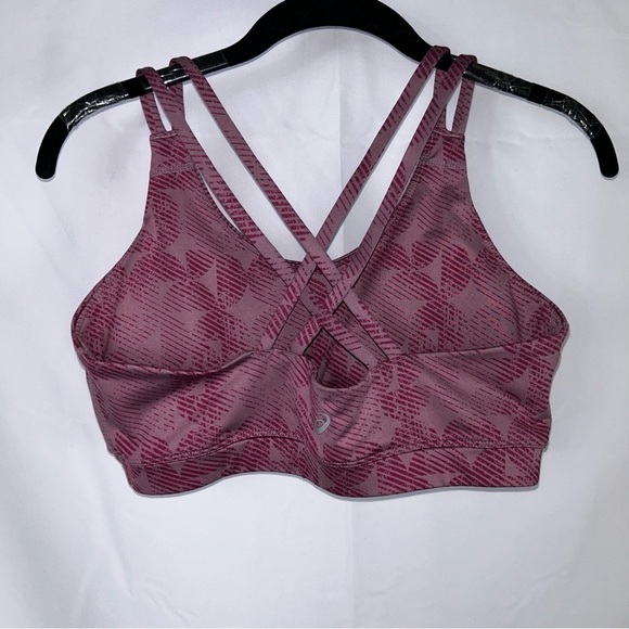 Asics Sports Bra Strappy Criss Cross Back Padded Cup Supportive Wire Free - Picture 5 of 7